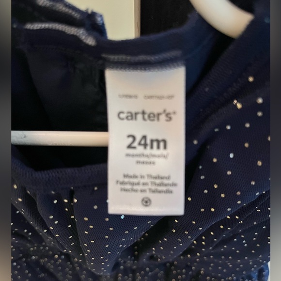 NWT- Carter's Blue and Gold Sparkle Dress (24m) - Picture 7 of 9